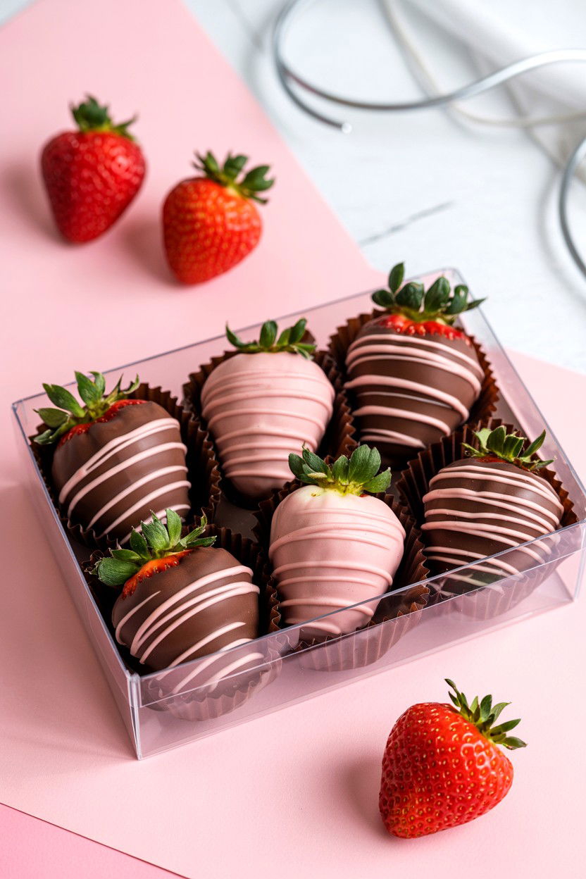 Chocolate Covered Strawberry Box - 25 Valentine's Day Clear Box Ideas