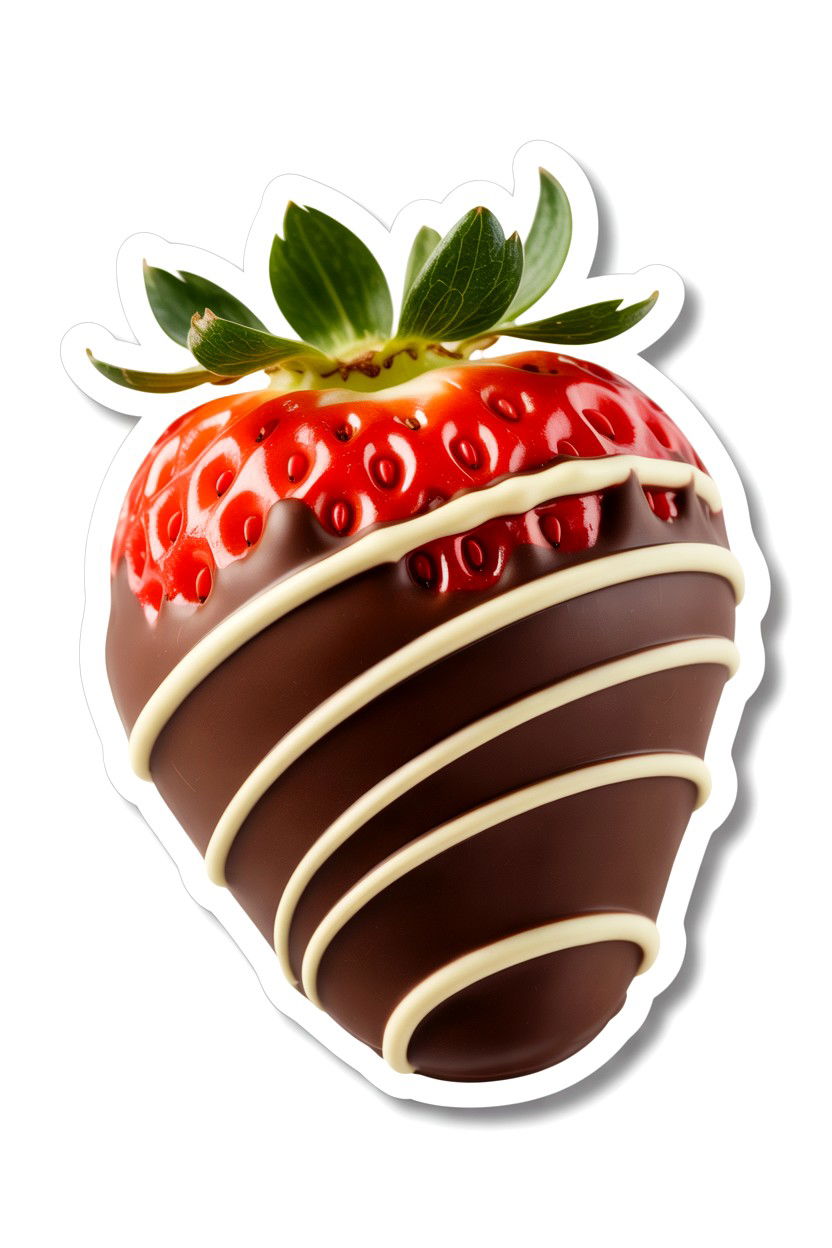 Chocolate Covered Strawberry - 25 Valentine's Day Sticker Ideas