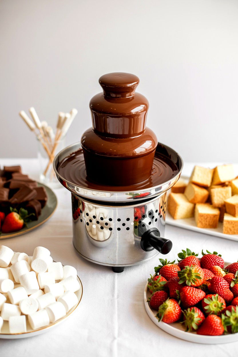 Chocolate Fondue Station - 25 Valentine's Day Engagement Party Ideas