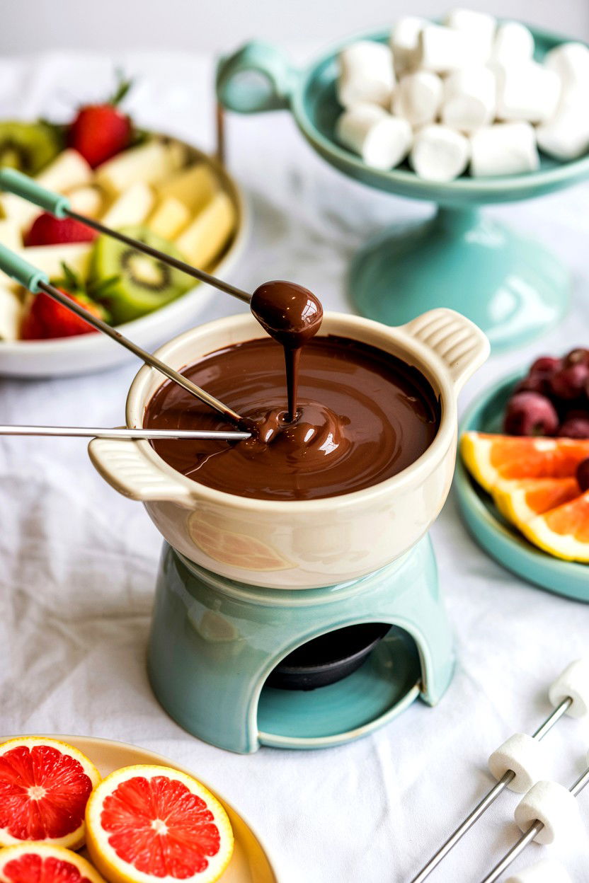 Chocolate Fondue Station - 25 Valentine's Day Home Surprise Ideas