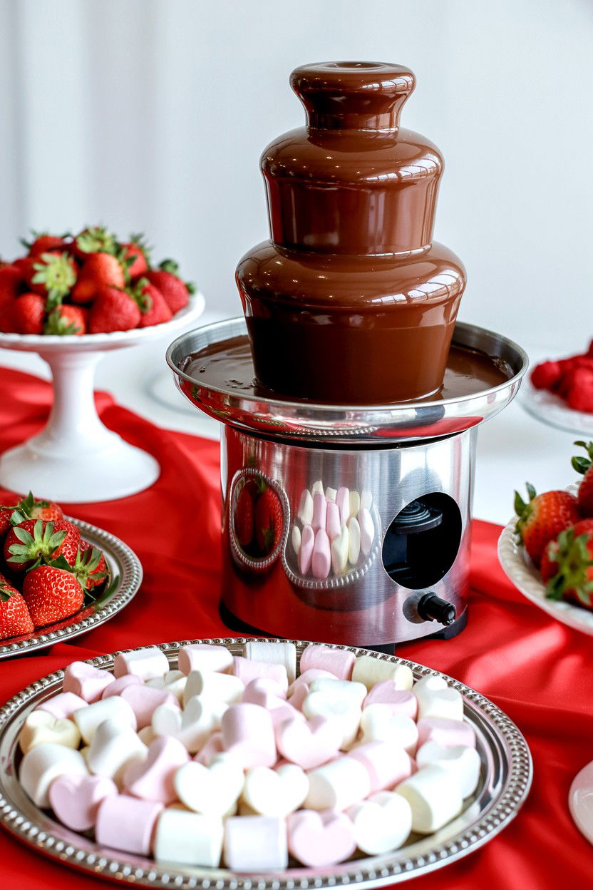 Chocolate Fondue Station - 25 Valentine's Day Reception Ideas