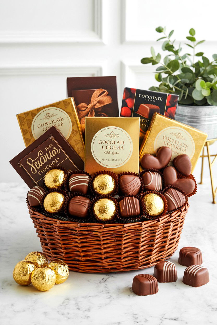 Chocolate Gift Basket - 25 Valentine's Day Gift Basket Ideas
