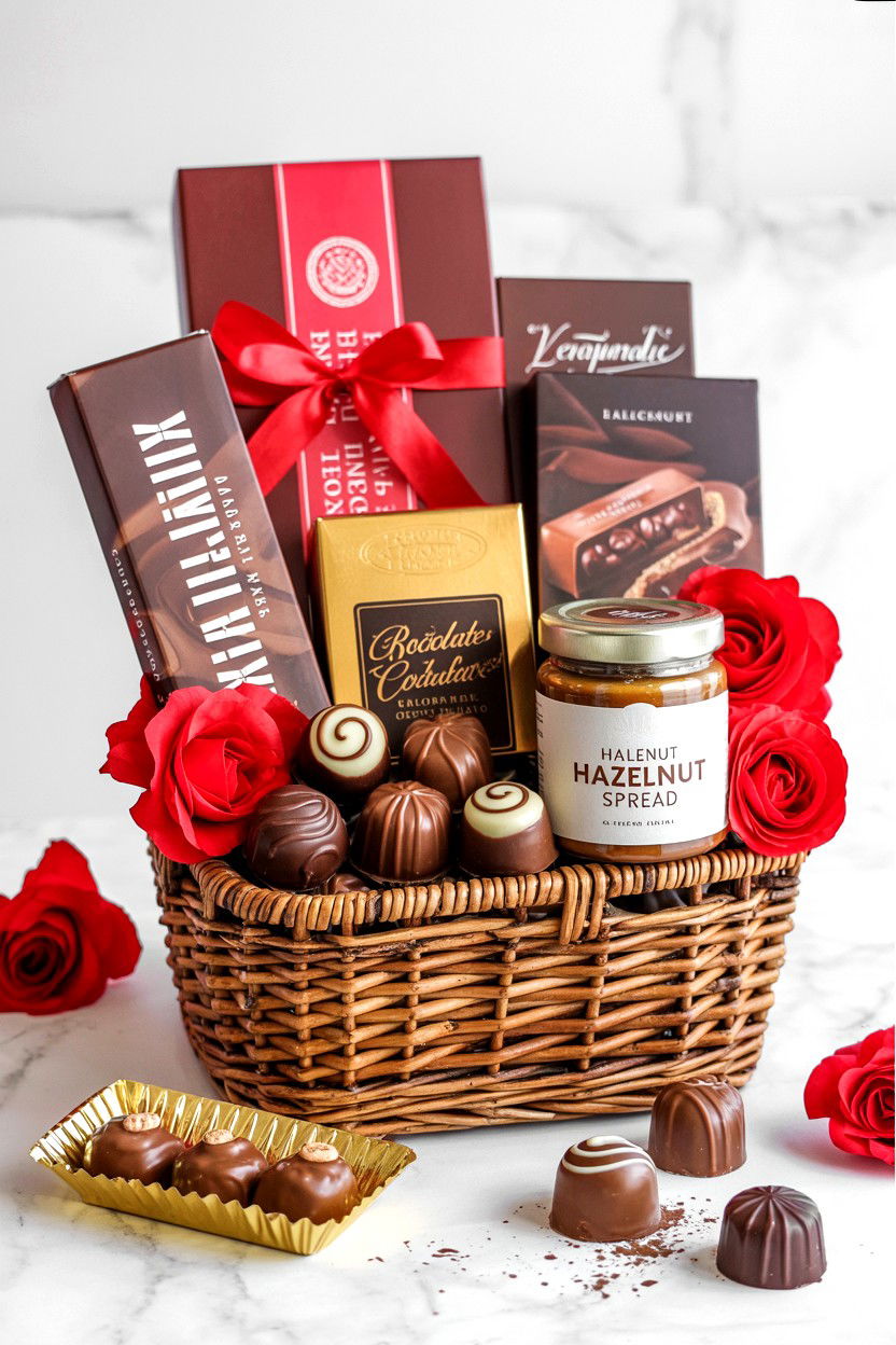 Chocolate Gift Basket - 25 Valentine's Day Gift Basket Ideas for Her