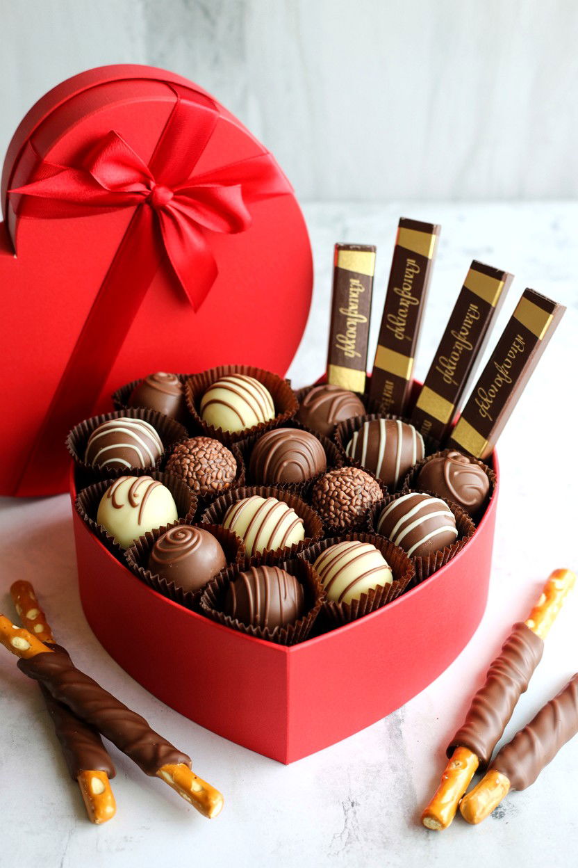 Chocolate Gift Basket - 25 Valentine's Day Romantic Gift Basket Ideas