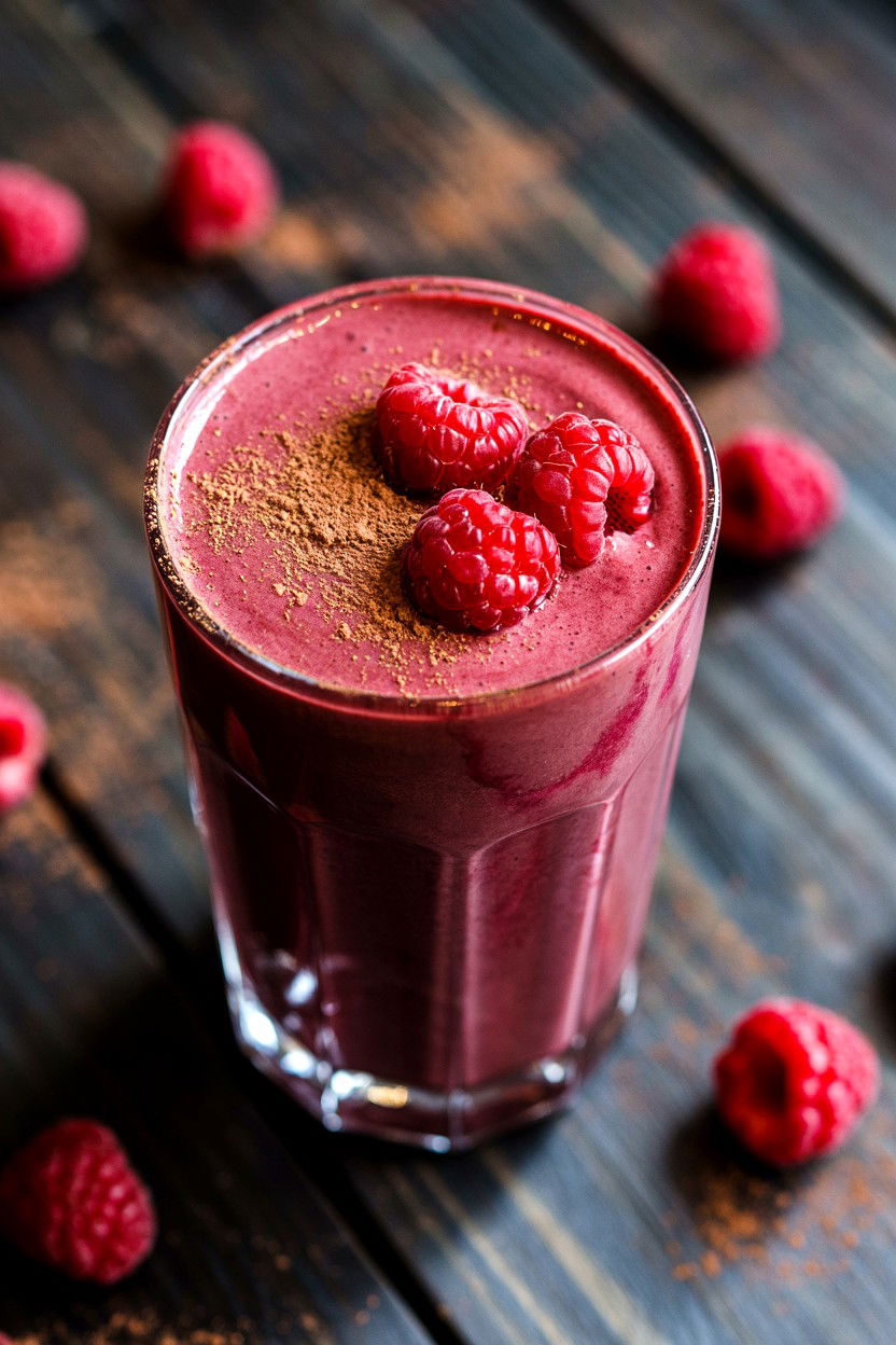 Chocolate Raspberry Smoothie - 25 Valentine's Day Smoothie Recipes
