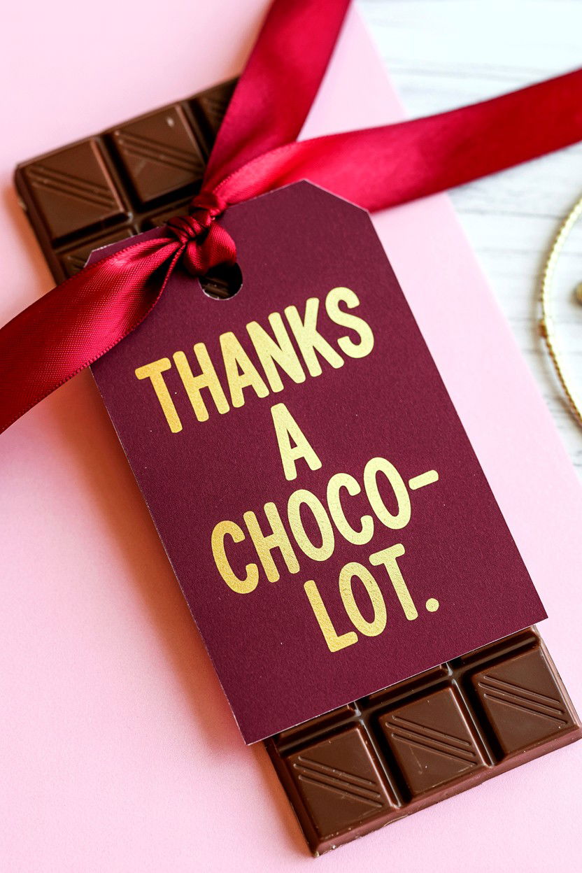 Chocolate Teacher Valentine Tag - 25 Valentine's Day Teacher Gift Tag Ideas