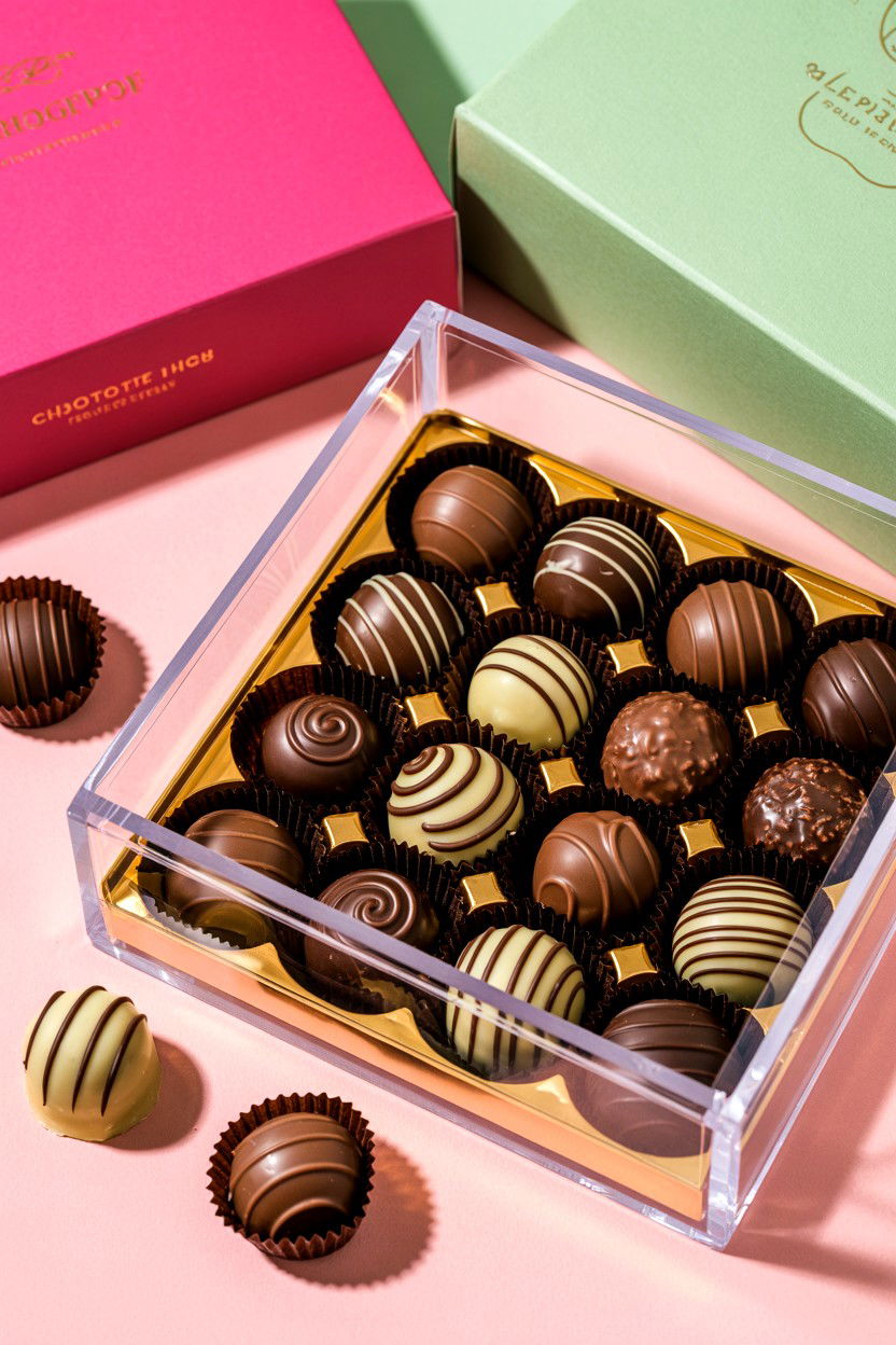 Chocolate Truffle Box - 25 Valentine's Day Clear Box Ideas