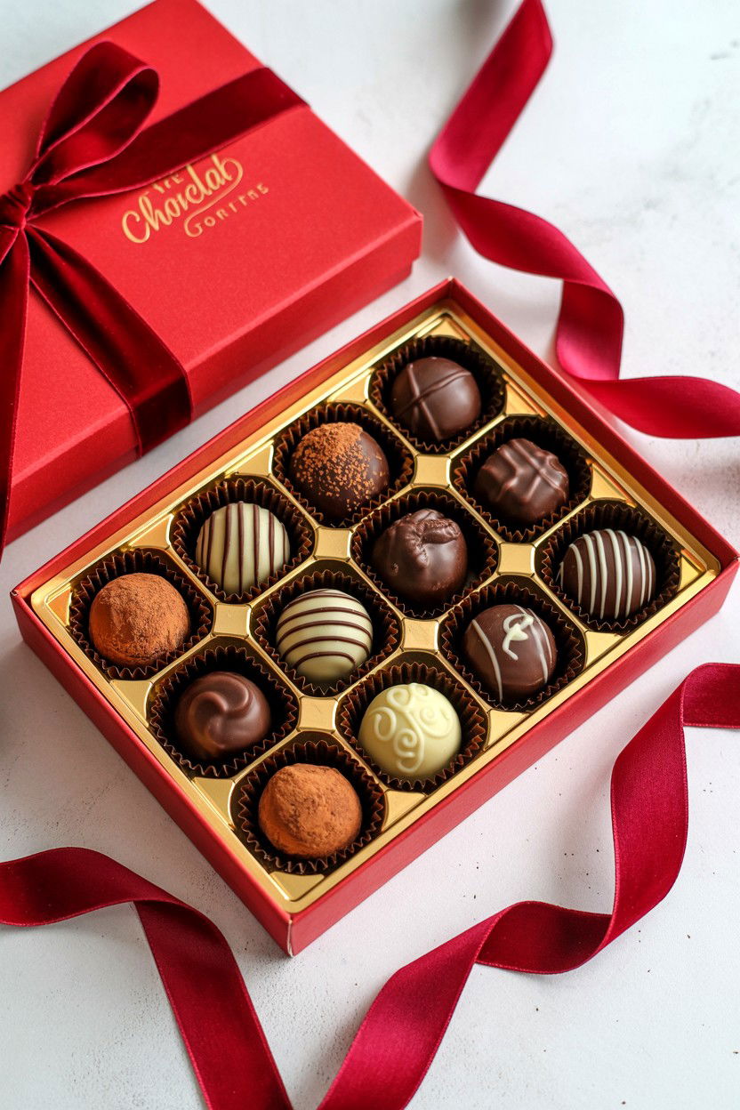 Chocolate Truffle Gift Box - 25 Valentine's Day Gourmet Gift Basket Ideas
