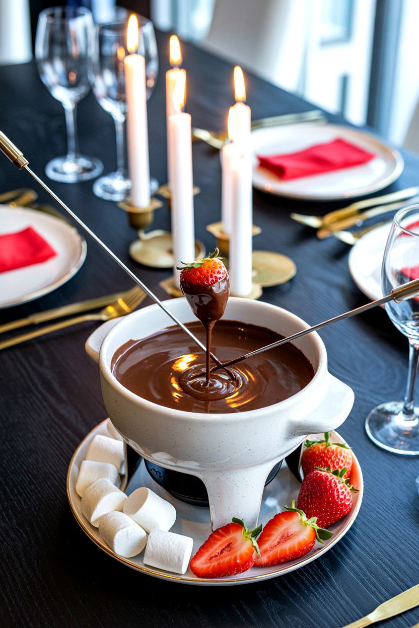Chocolate fondue night - 25 Inexpensive Valentine's Day Ideas