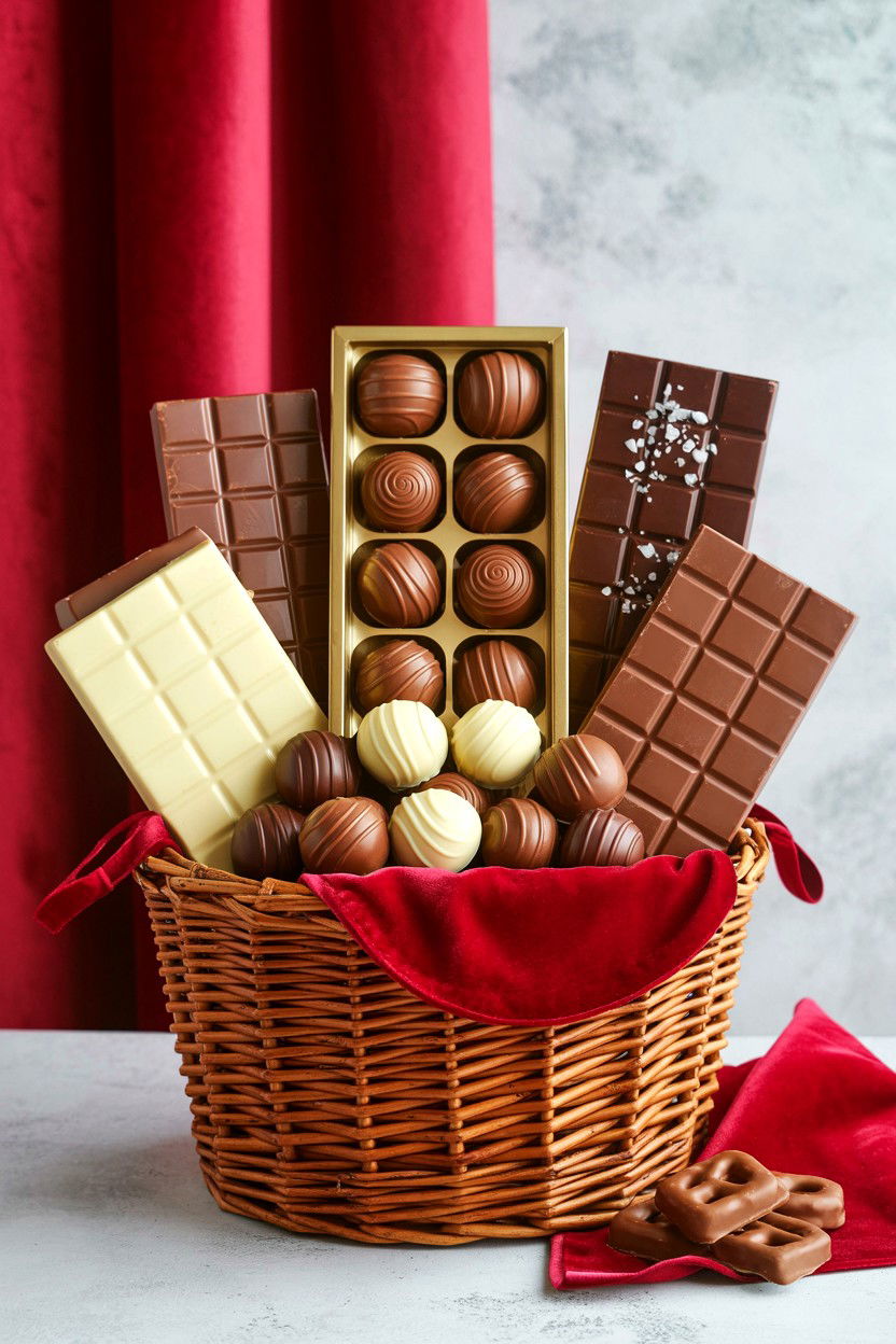 Chocolate gift basket - 25 Valentine's Day Teacher Gift Basket Ideas