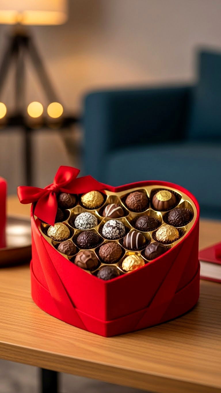 Chocolate heart box - 25 valentine's day heart candy
