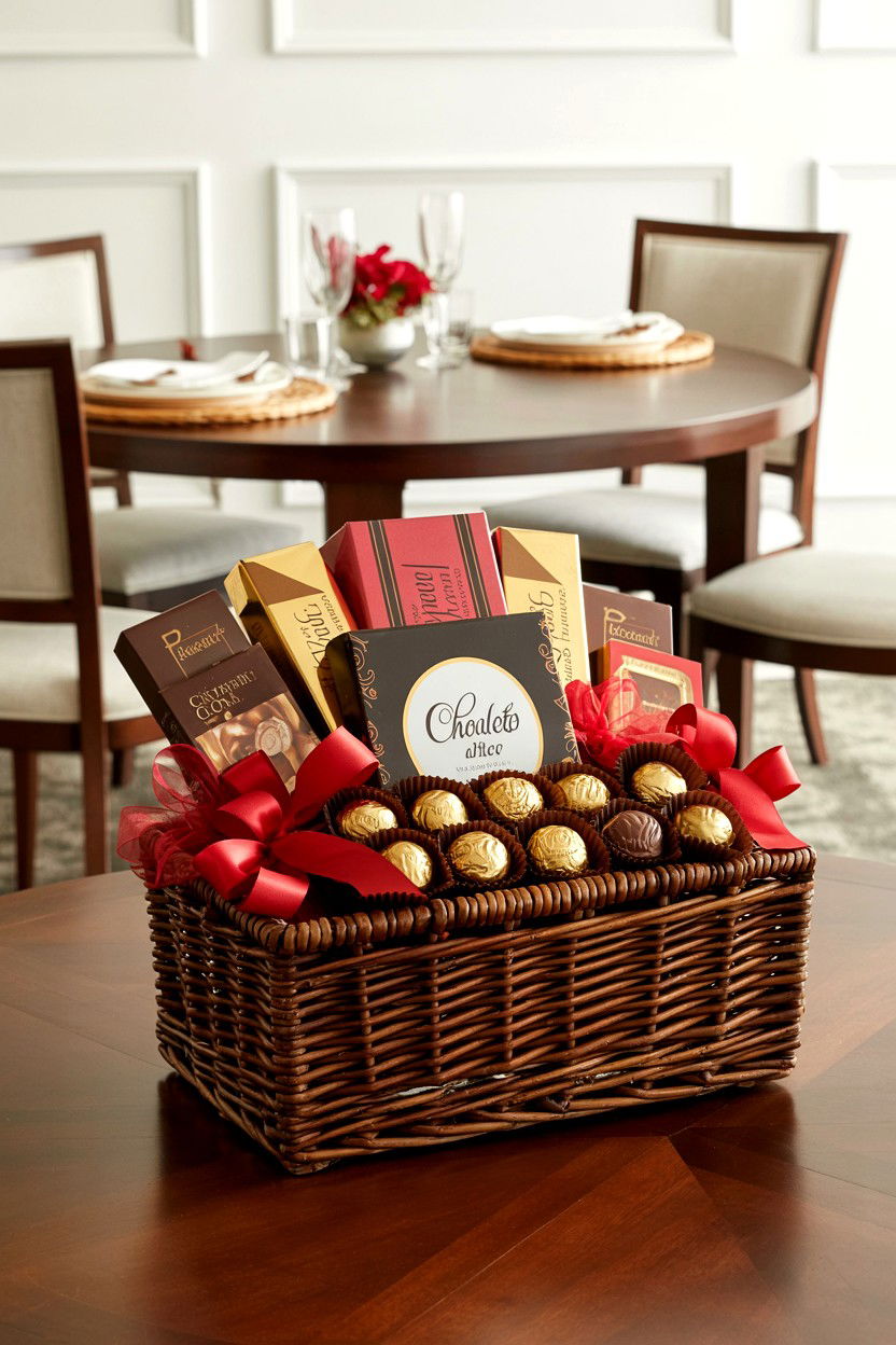 Chocolate lover gift basket - 25 Budget Valentine's Day Gift Basket Ideas