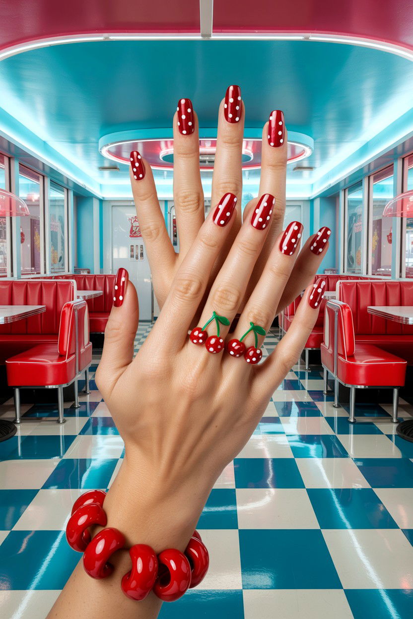 Chrome Cherry - 25 Chrome Valentine's Day Nail Ideas