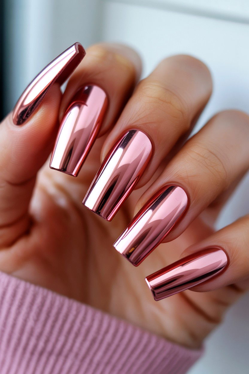 Chrome Valentine Nails - 25 Valentine's Day Nail Art Ideas