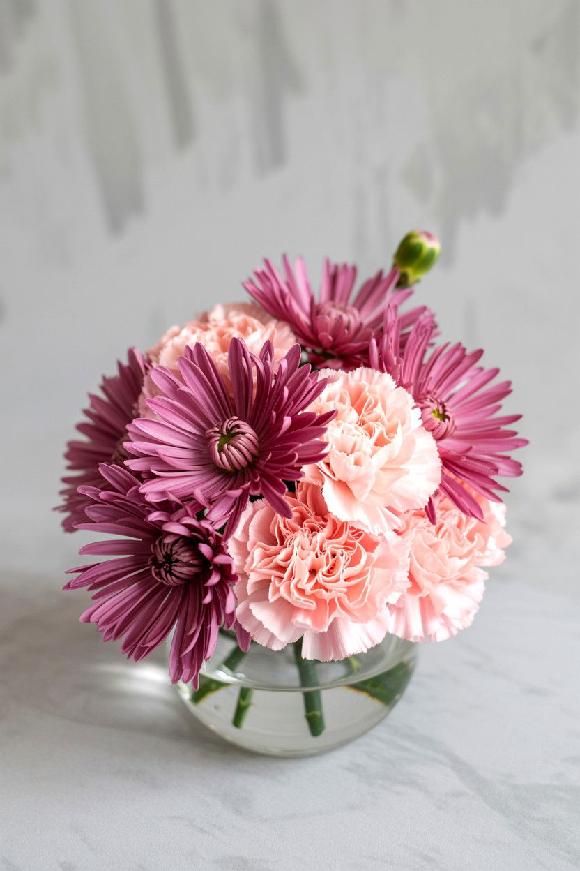 Chrysanthemum And Carnation Mixed Flowers - 25 Valentine's Day Mixed Bouquet Ideas