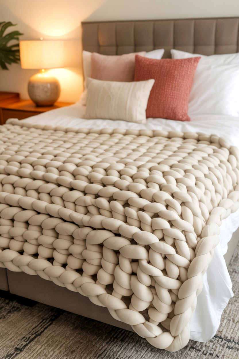 Chunky Knit Throw - 25 Cheap Valentine's Day Gifts for Girlfriend