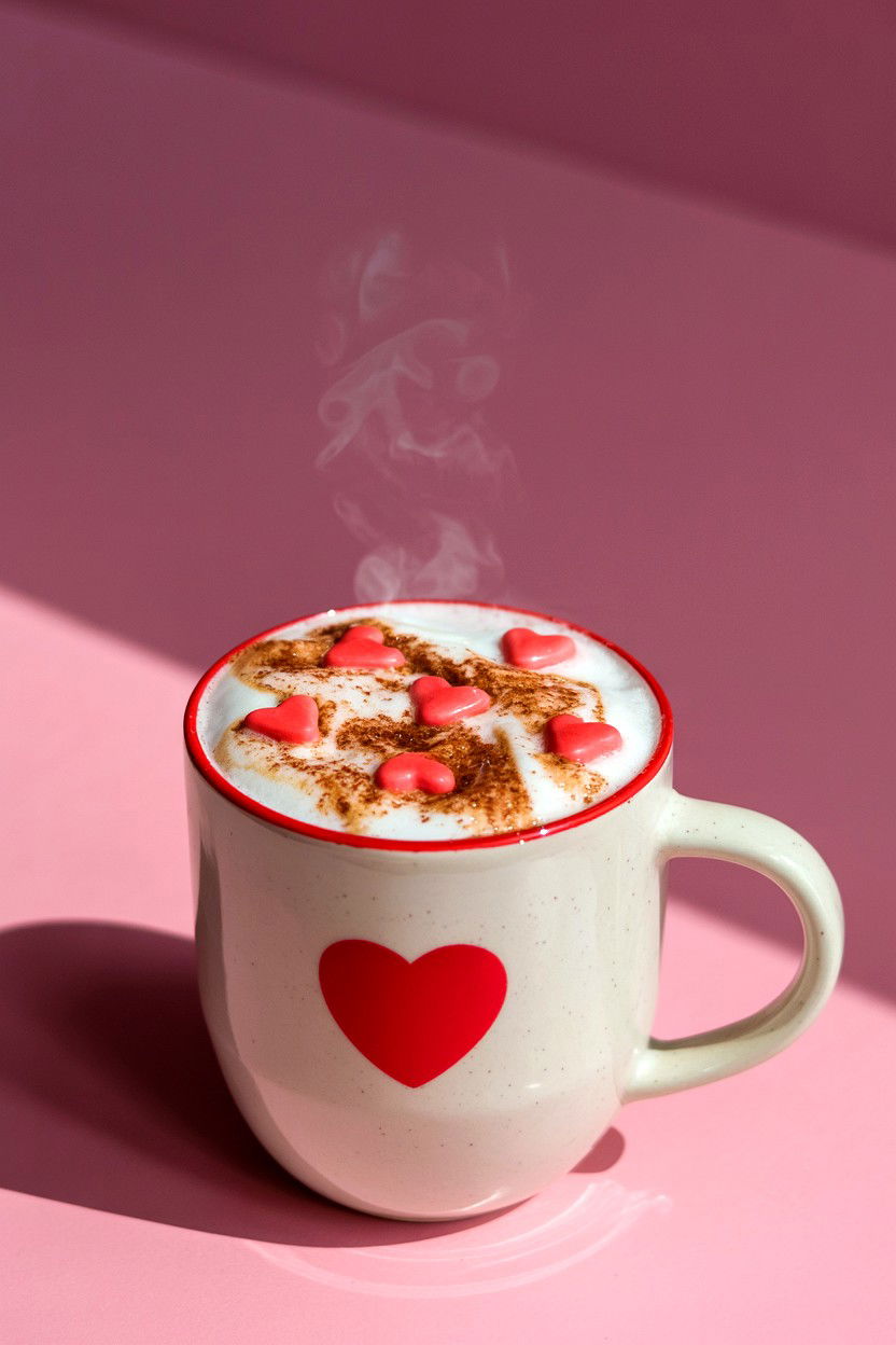 Cinnamon Heart Latte - 25 Valentine's Day Latte Ideas