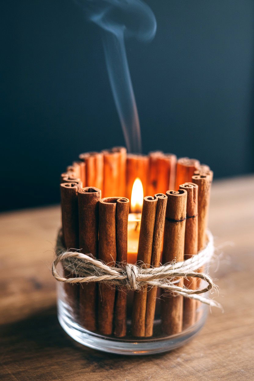 Cinnamon stick tea light - 25 Valentine's Day Tea Light Ideas