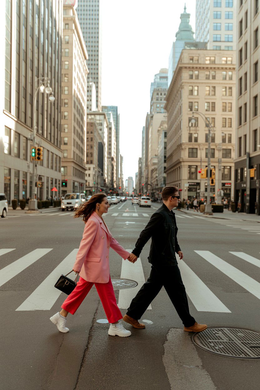 City Street Crossing - 25 Valentine's Day Candid Photo Ideas