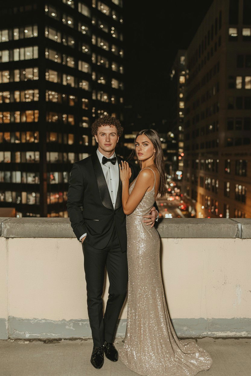 City skyline night - 25 Valentine's Day Portrait Ideas