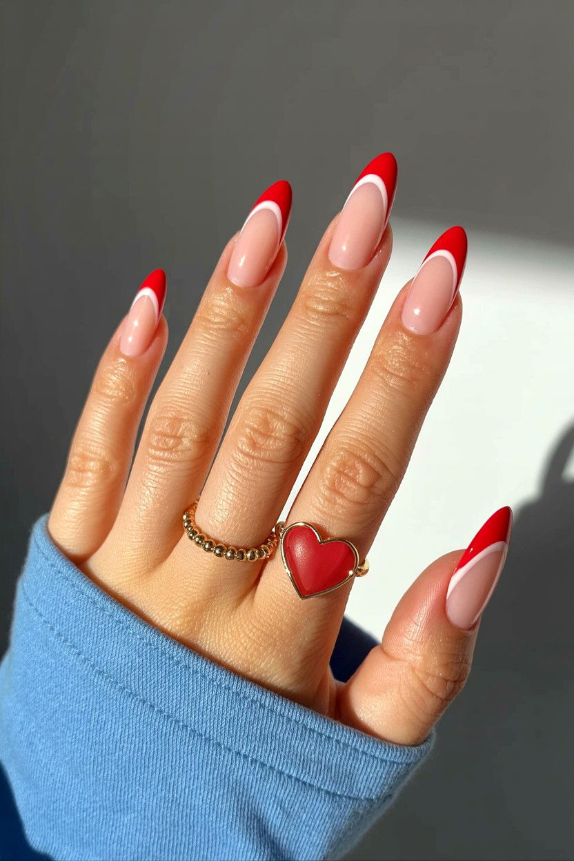 Classic Heart Tip - 25 Long Valentine's Day Nail Designs