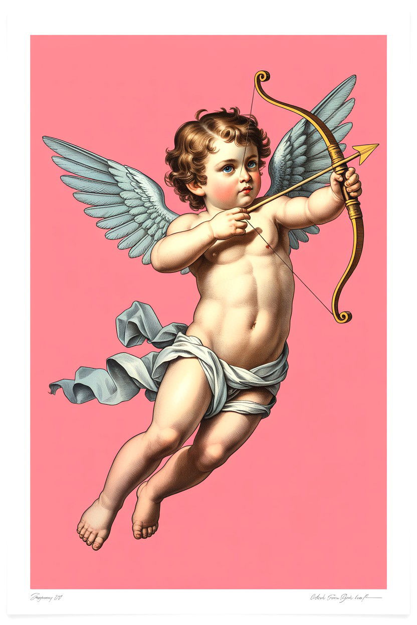 Classic cupid illustration - 25 Valentine's Day Art Print Ideas