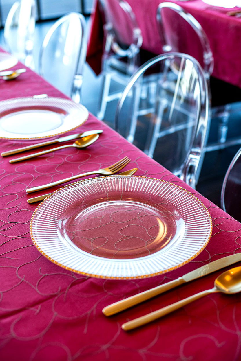 Clear Acrylic Charger - 25 Valentine's Day Charger Plate Ideas