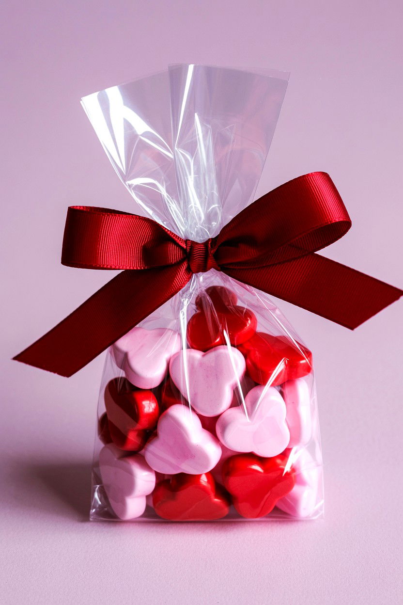 Clear Cellophane Bag - 25 Valentine's Day Treat Bag Ideas