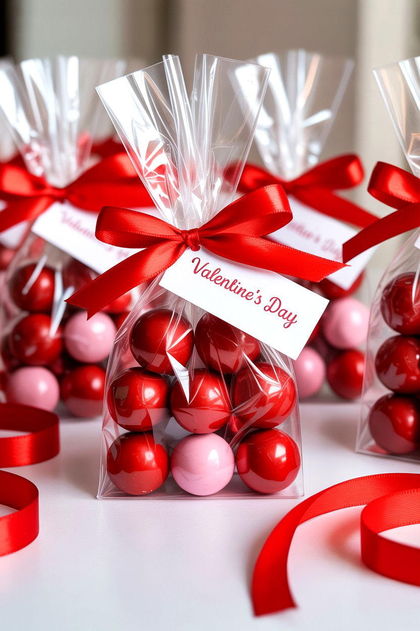 Clear Cellophane Bags - 25 Valentine's Day Candy Bag Ideas