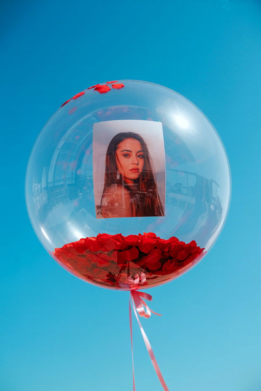 Clear bobo balloon with photo - 25 Valentine's Day Photo Balloon Ideas