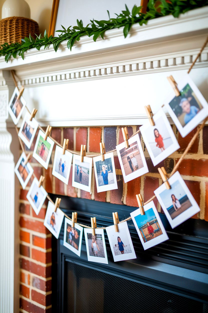 Clothespin Photo Banner - 25 Valentine's Day Photo Collage Ideas