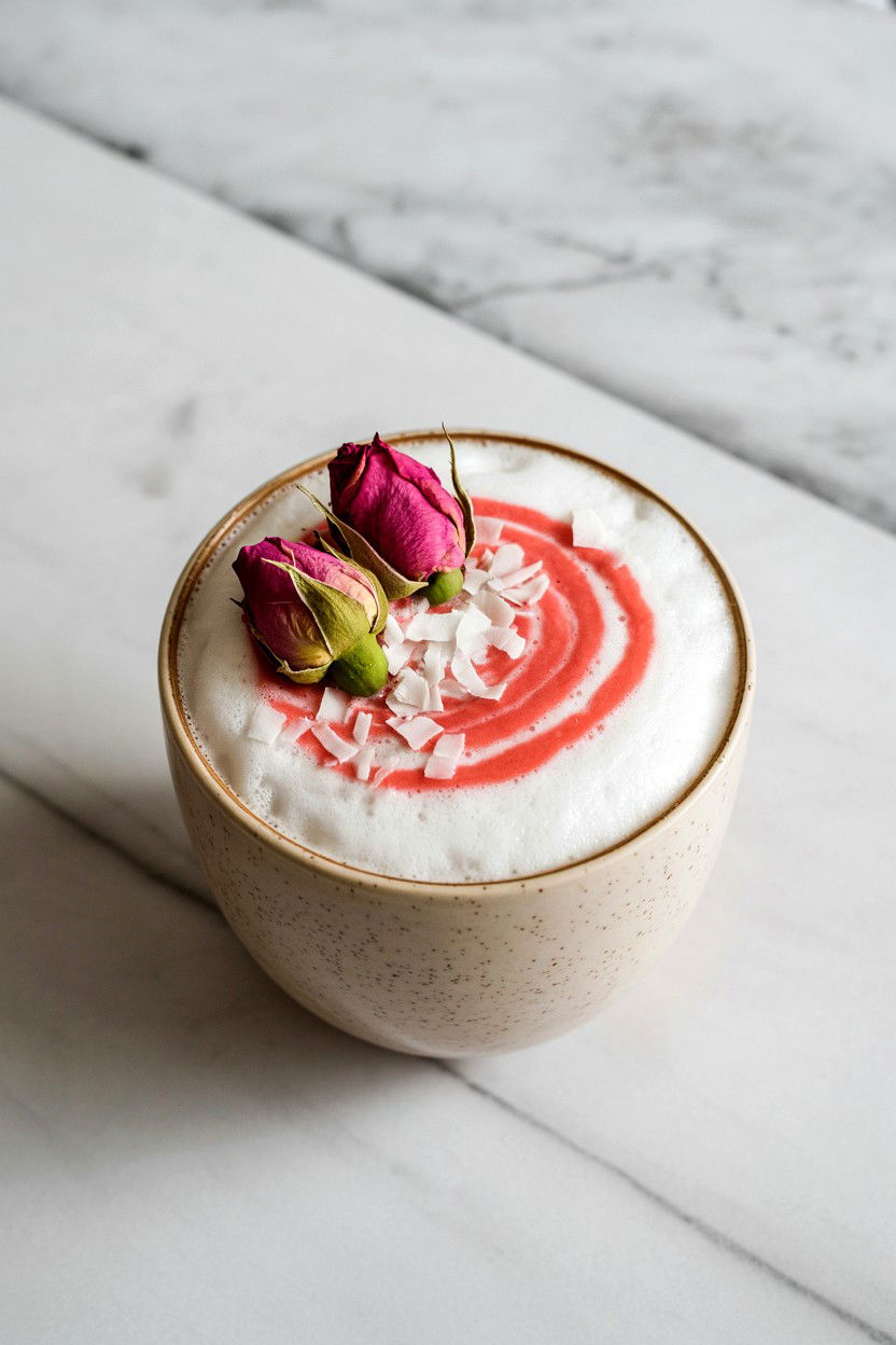 Coconut Milk Rose Latte - 25 Valentine's Day Latte Ideas