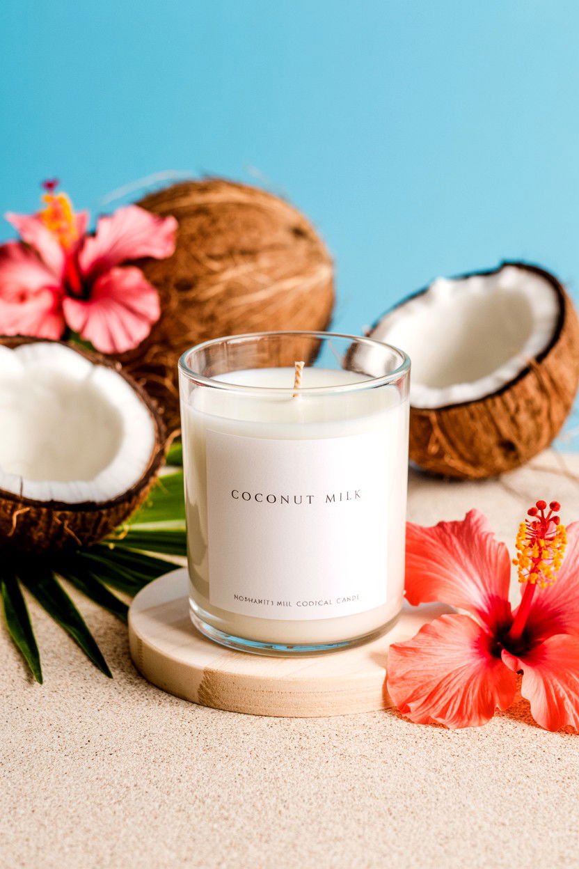 Coconut Milk Tropical Candle - 25 Valentine's Day Scented Candle Ideas