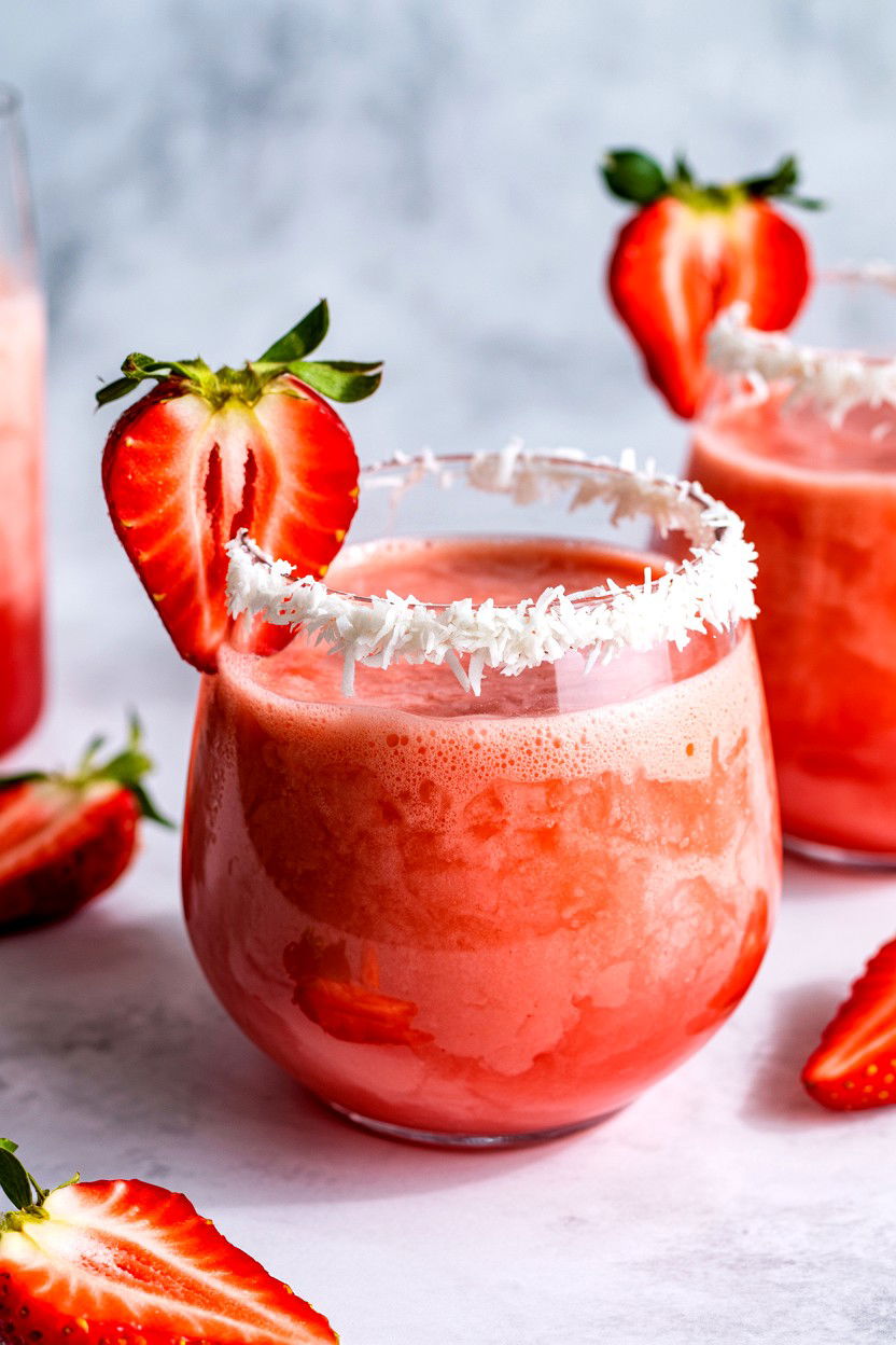 Coconut Pink Mocktail - 25 Valentine's Day Mocktail Ideas