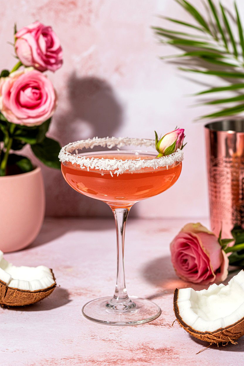 Coconut Rose Margarita - 25 Valentine's Day Tequila Cocktails