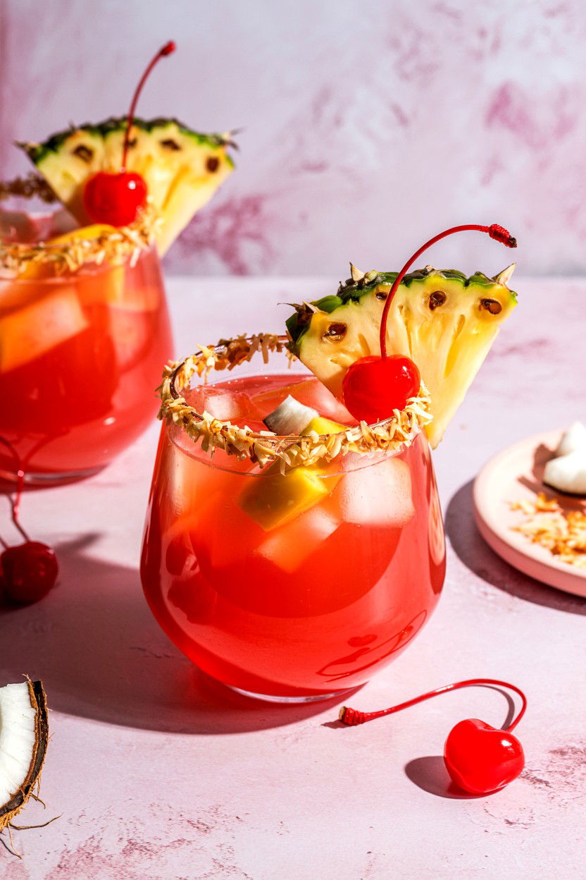 Coconut Rum Punch - 25 Valentine's Day Rum Cocktails