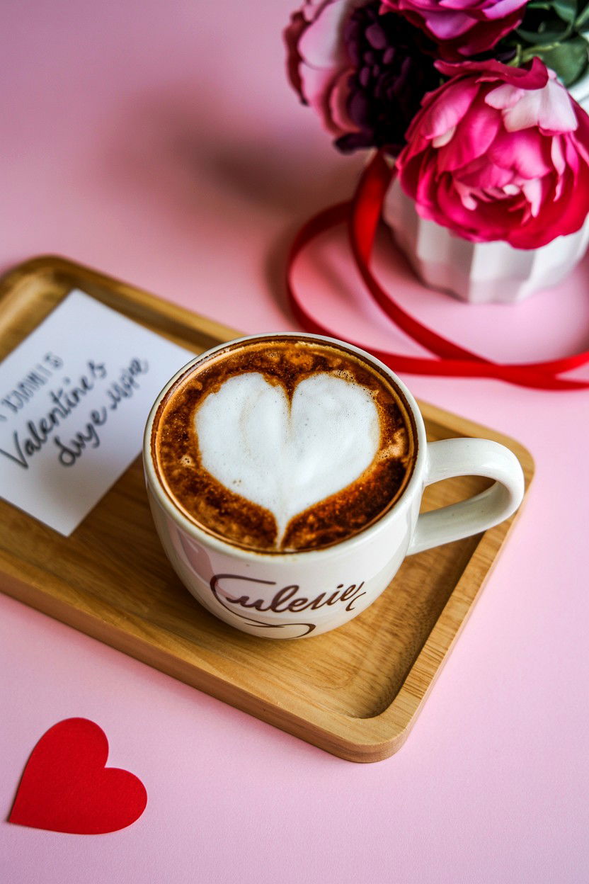 Coffee Art Surprise - 25 Valentine's Day Sweet Surprise Ideas