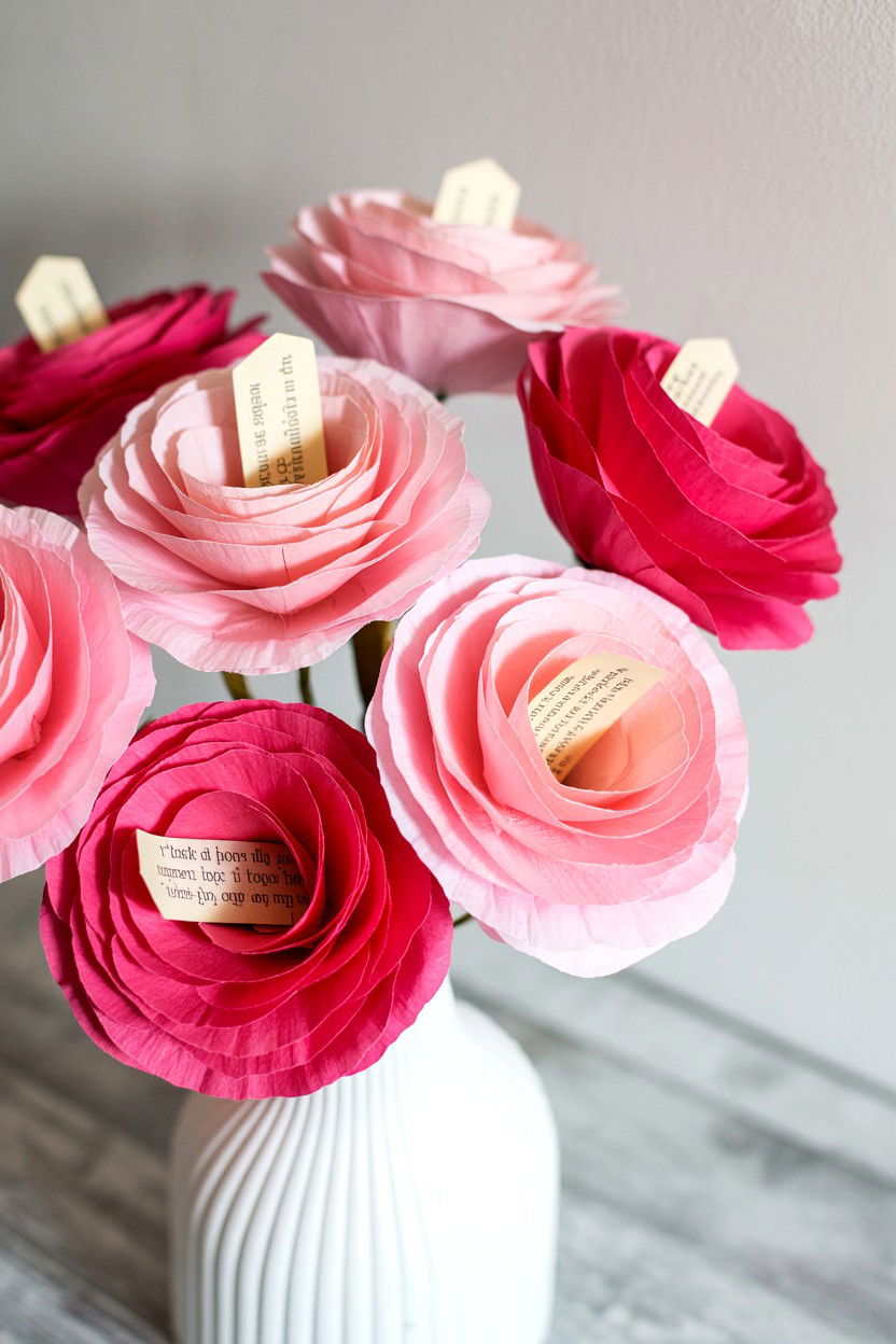 Coffee Filter Flower Countdown - 25 Valentine's Day Countdown Calendar Ideas