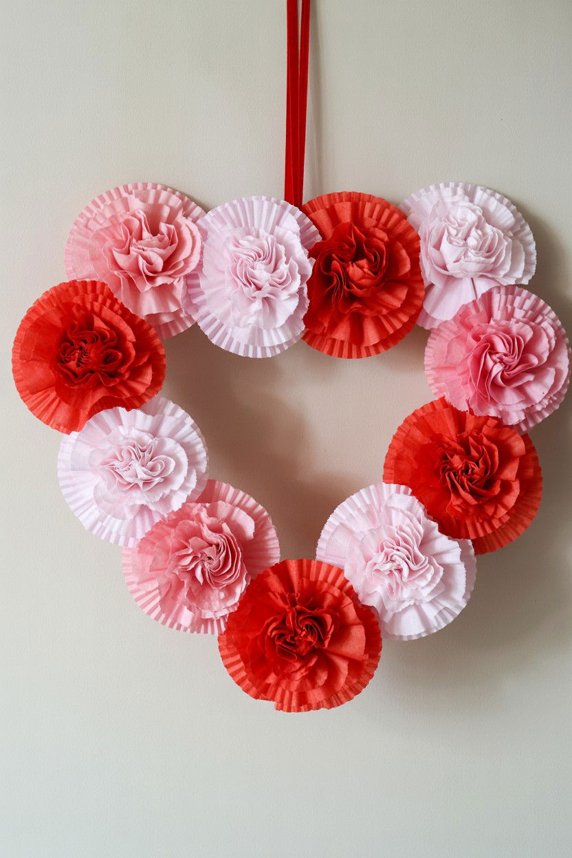 Coffee Filter Heart - 25 Heart Shaped Wreath Ideas