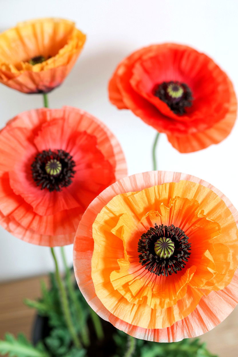 Coffee Filter Poppy - 25 Valentine's Day Paper Flower Ideas