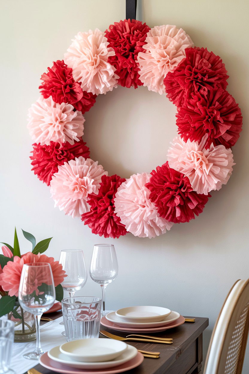 Coffee Filter - 25 Simple Valentine's Day Wreath Ideas