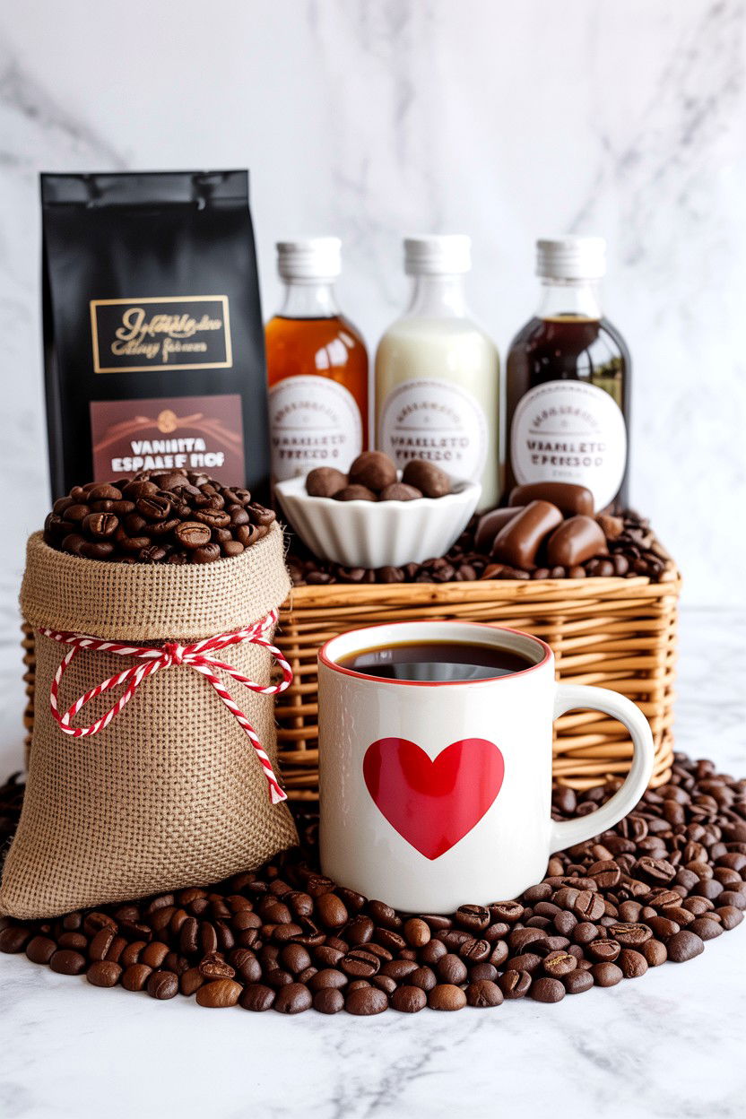Coffee Gift Basket - 25 Valentine's Day Gift Basket Ideas for Her