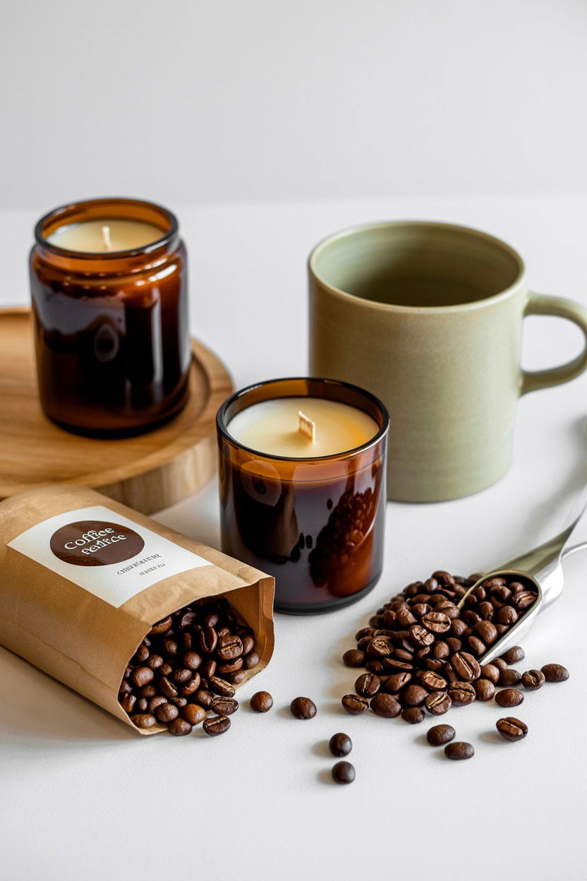 Coffee Scented Candle Bundle - 25 Valentine's Day Candle Gift Basket Ideas