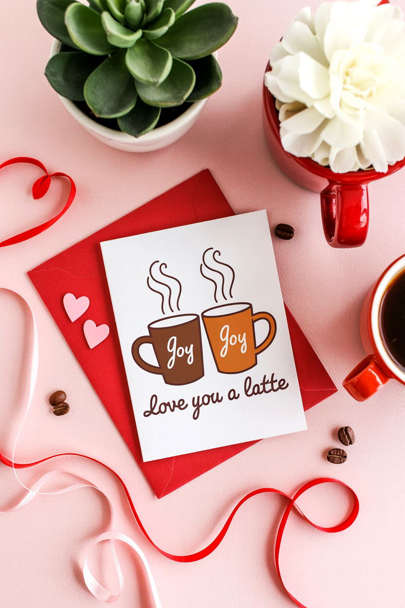 Coffee Theme Card - 25 Valentine's Day Card Ideas for Boyfriend