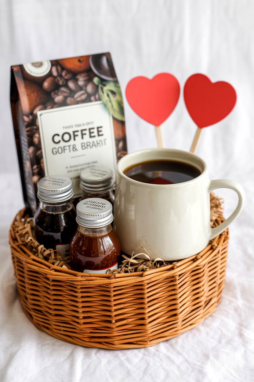 Coffee gift basket - 25 Valentine's Day Teacher Gift Basket Ideas