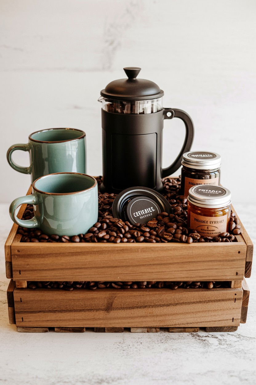 Coffee gift basket for men - 25 Valentine's Day Gift Basket Ideas for Him