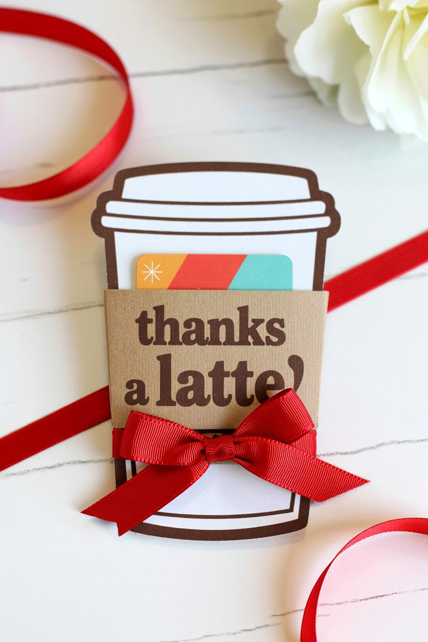 Coffee gift card holder - 25 Valentine's Day Teacher Gift Ideas