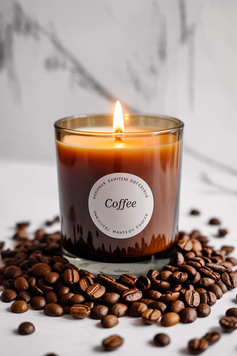 Coffee scented soy candle - 25 Valentine's Day Coffee Gift Basket Ideas