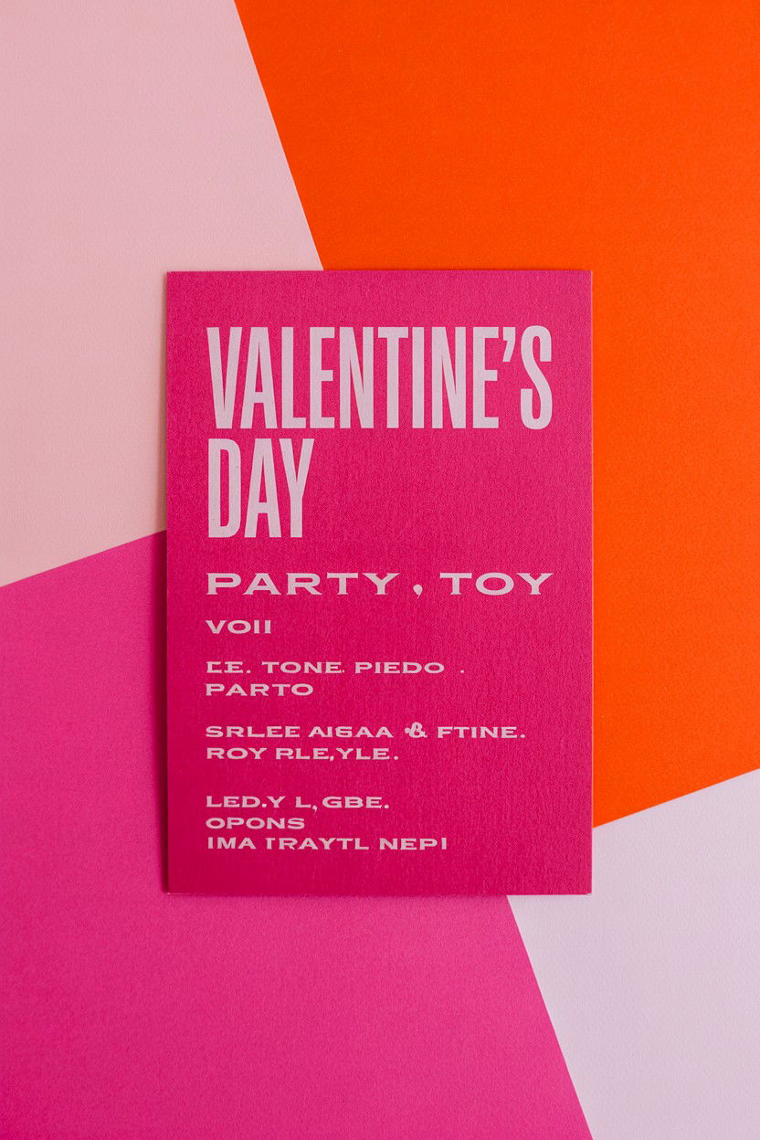 Color block invitation - 25 Valentine's Day Party Invitation Ideas
