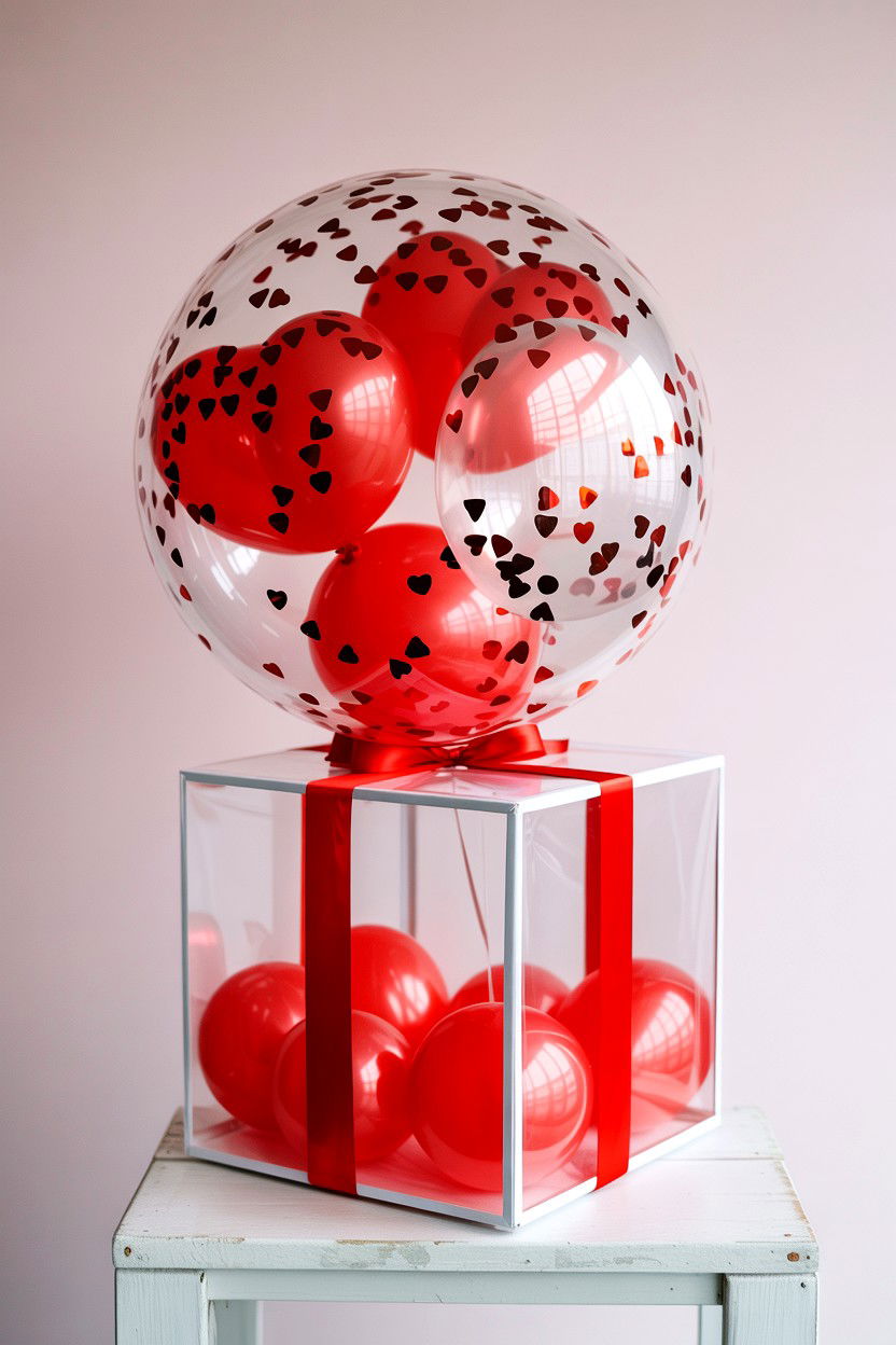 Confetti Balloon Box - 25 Valentine's Day Balloon Box Ideas